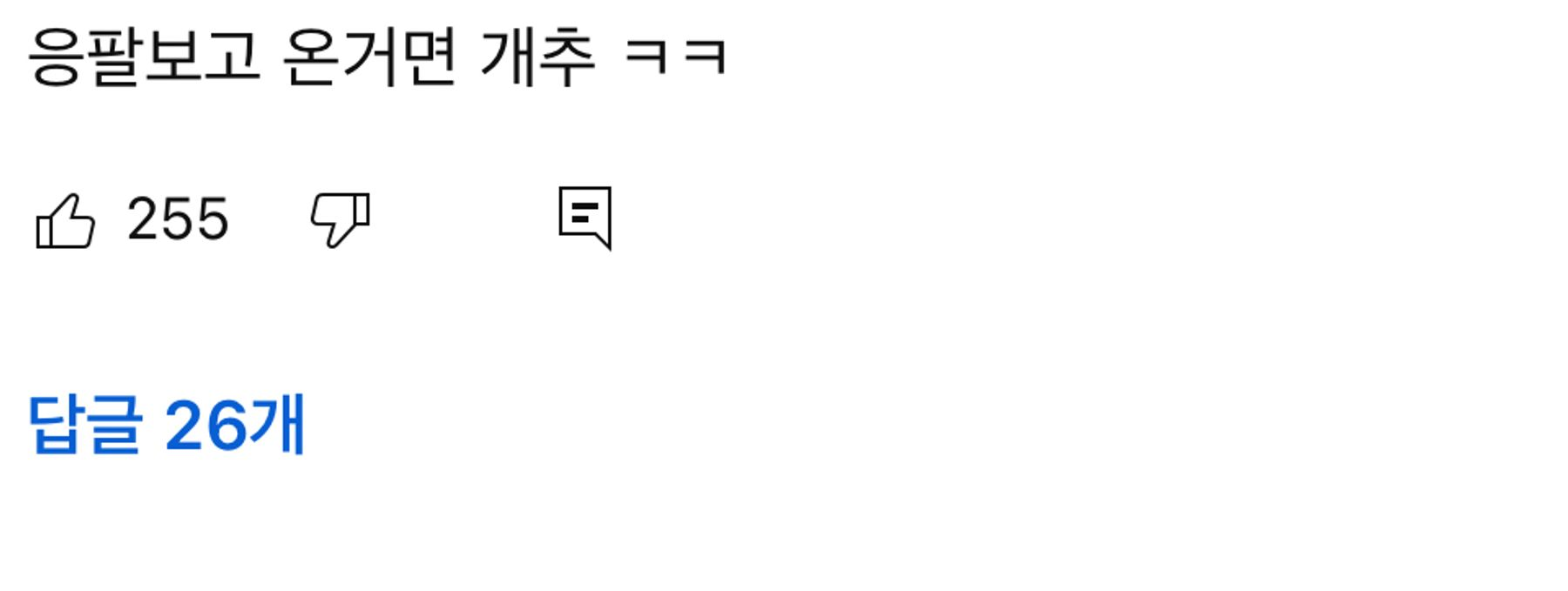 이미지 = 유튜브 채널 ‘웅키’ 영상 댓글 캡처(https://youtu.be/4d9_kDD4e9E?si=05TQ_2888iQ7M-xL)