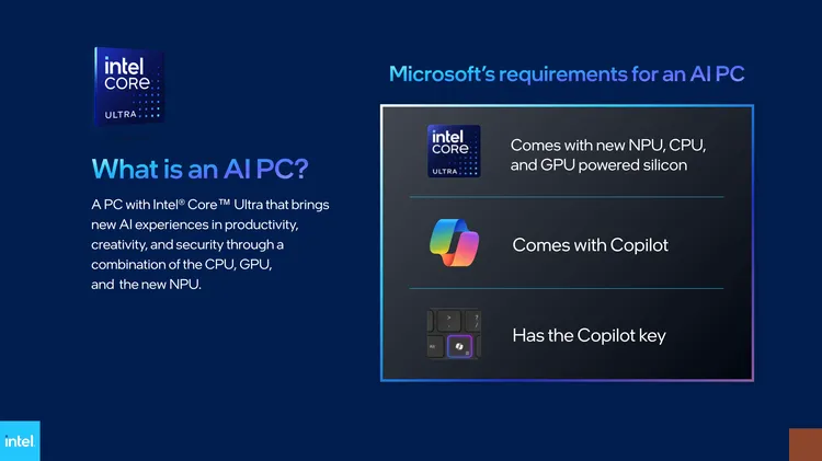 The AI PC requirements.Image: Intel