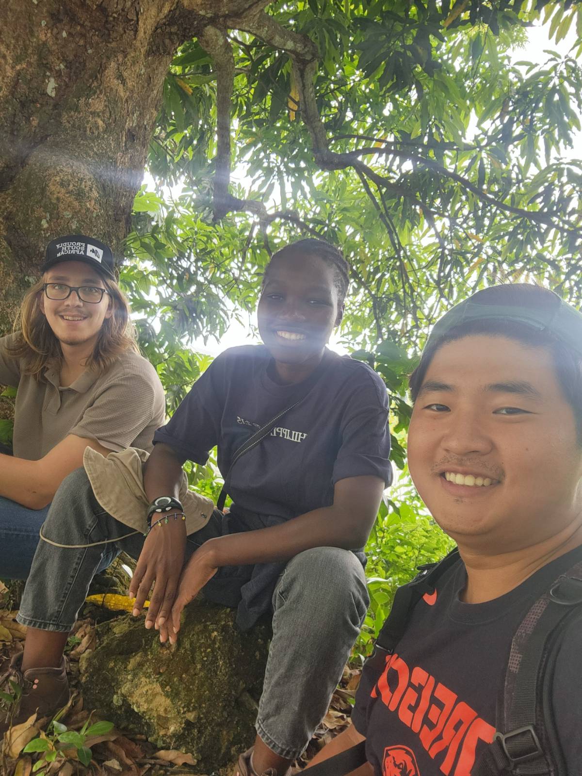 Group photo after arriving in a small village
