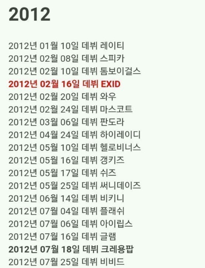 2007~2017에 데뷔한 걸그룹들 중 생존한 걸그룹은? (2017)