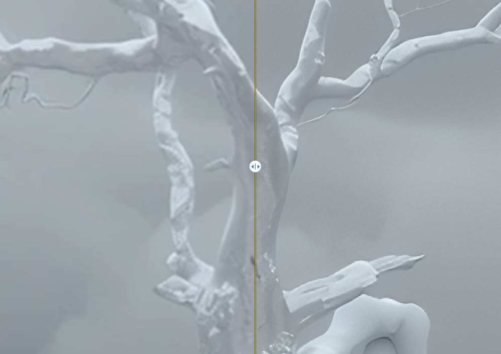 2k로 보정된 전과 후를 볼 수 있어요