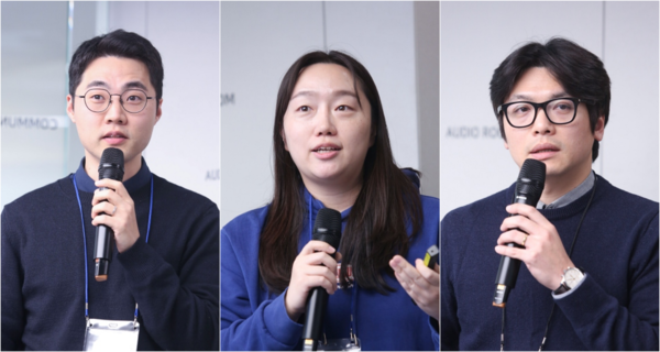 (왼쪽부터)&nbsp;티맵모빌리티 이규민 매니저,&nbsp;쏘카 김연서 데이터프로덕트 그룹장,&nbsp;카카오모빌리티 서정훈 AI연구개발팀 책임연구원은 [사진: 디지털투데이]