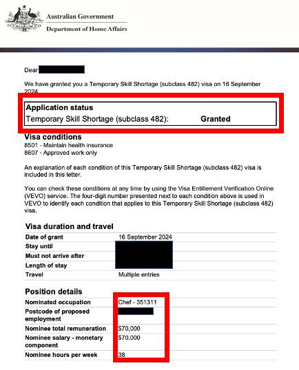 @Yes 이민 법무 회원 비자 승인 레터