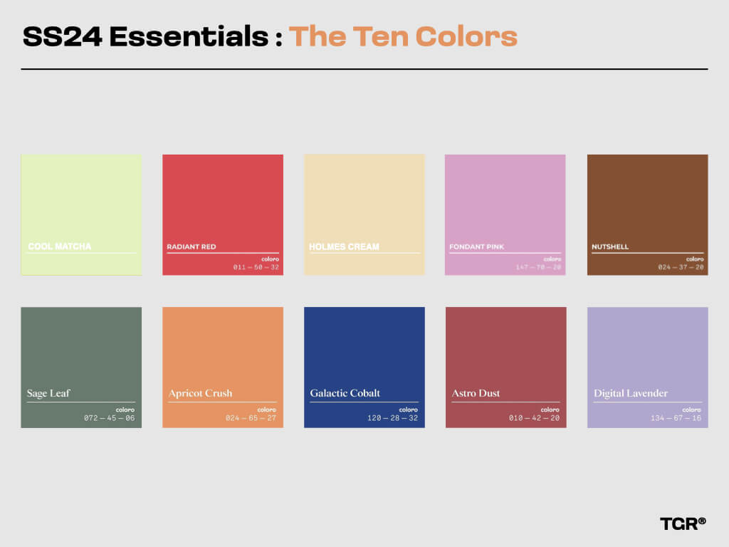 TGR® Textile Color Forecast SS24 : The Ten Colors