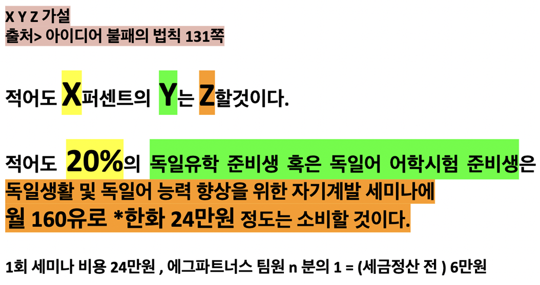 XYZ가설 연습하면서 했던 가상 세미나 준비.