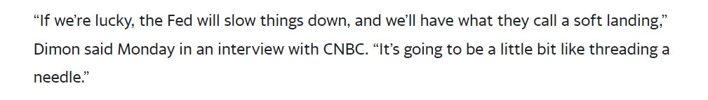 Dimon Sees Soft Landing for Inflation From Fed ‘If We’re Lucky’ (yahoo.com)