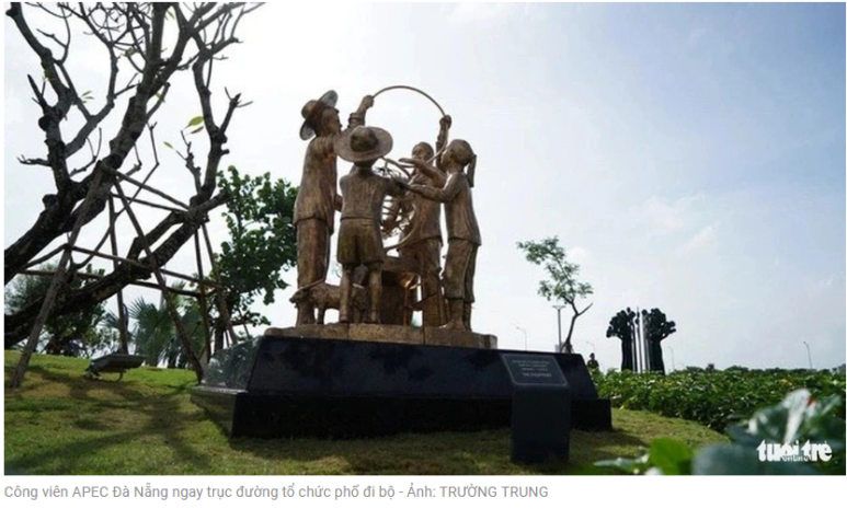 다낭 APEC공원은 보행자거리가 열리는 길에 바로 있습니다.