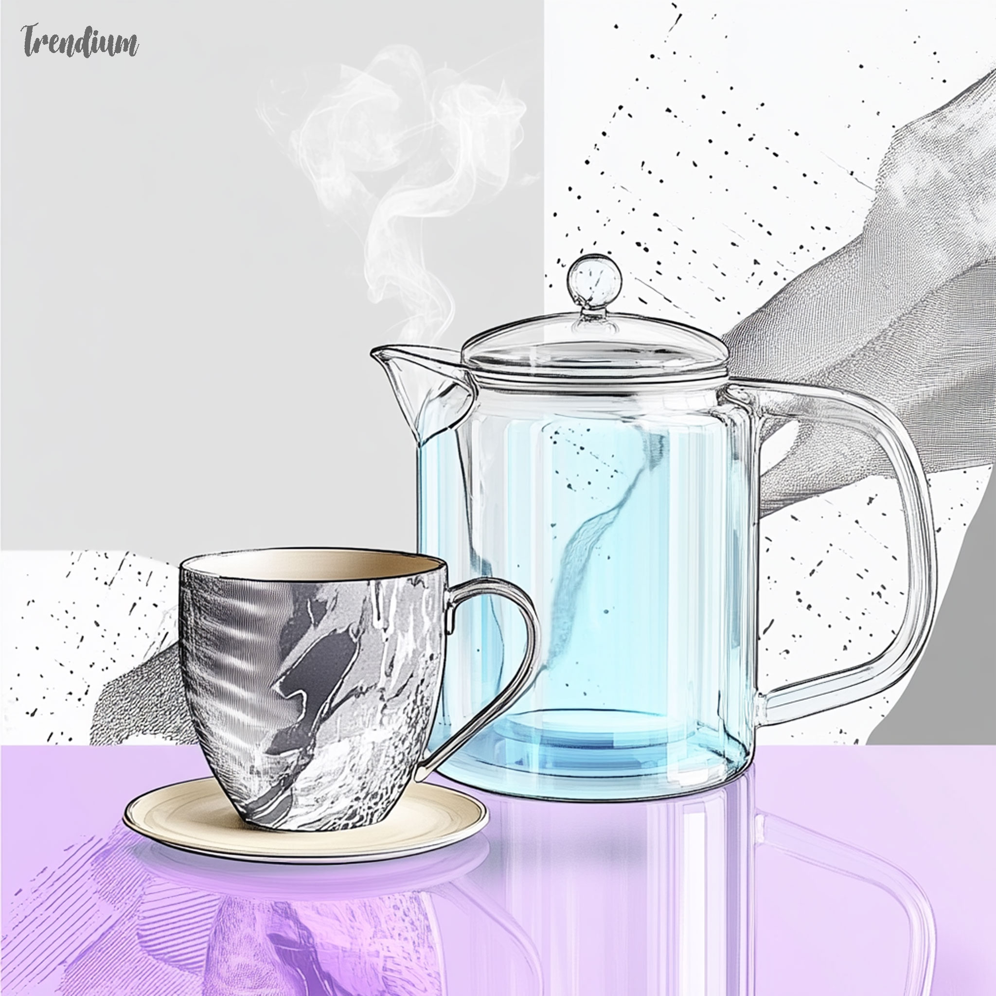 [prompt] Minimalist yet whimsical teapot design, Jaime Hayon style with Gen Z aesthetic, pastel colors, clean lines, subtle animal-inspired form, sleek glass and ceramic materials, artistic functionality, luxurious finishes, soft natural lighting --sref 1663511532