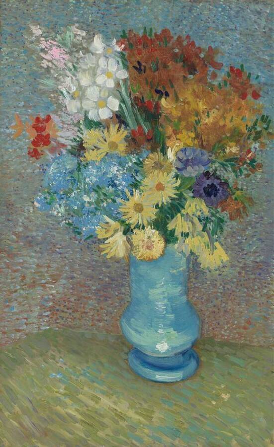 Van Gogh 「Flowers in a Blue Vase」 1887.6, Oil on canvas, 61.5×38.5cm ⓒ Kroller Muller