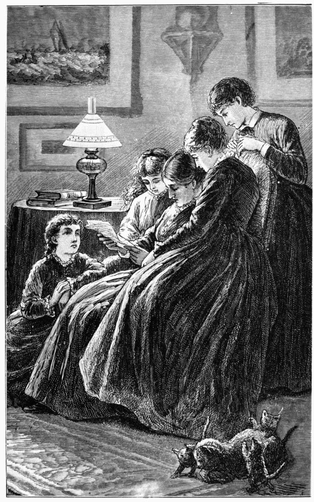 '작은 아씨들' 1880년 출판본에 실린 Frank T Merrill의 일러스트. 냥이들 집사였군요.