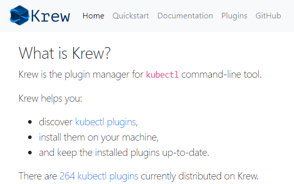 krew는 kubectl 플러그인 매니저 툴입니다.