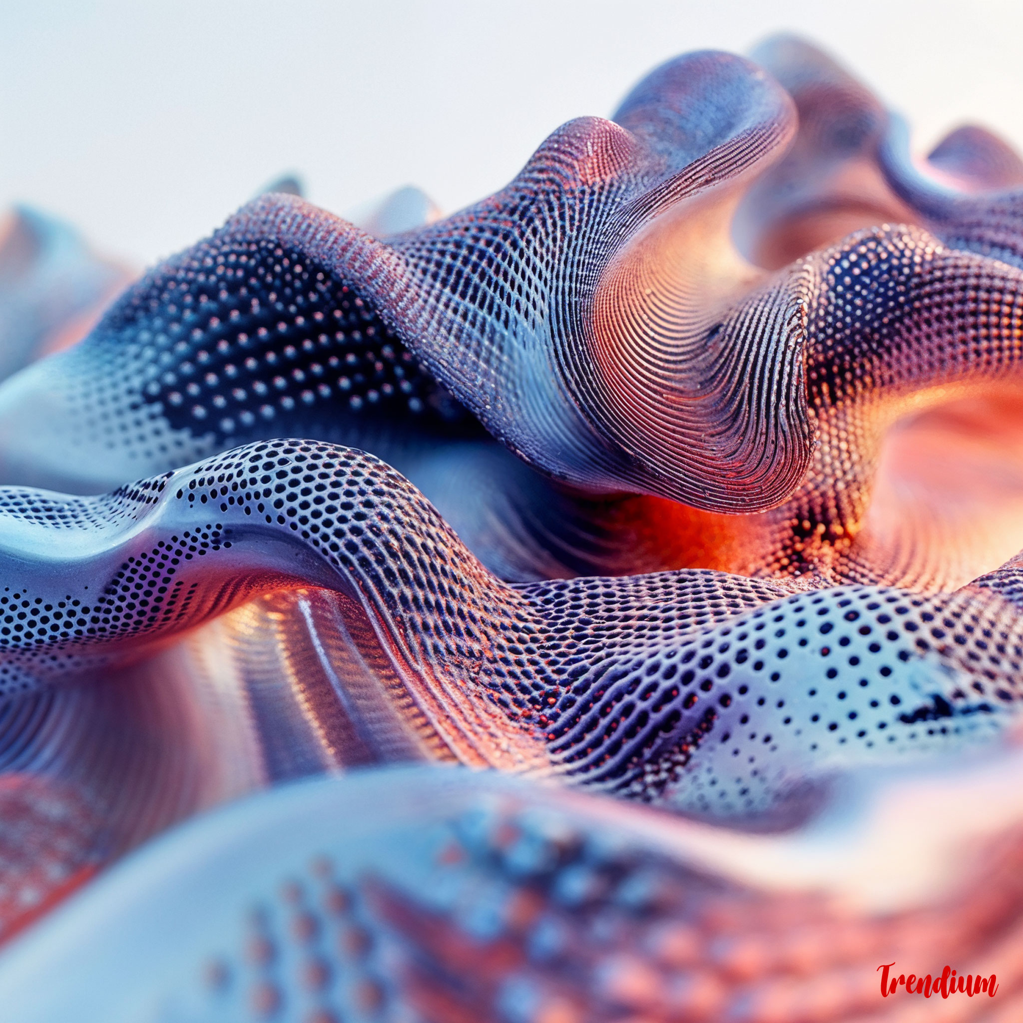 [prompt] Render a dynamic wavy blob interacting with geometric elements, creating a sense of movement.