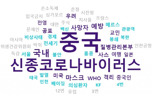 코로나 확산 초기 빅데이터 키워드 (출처. 더아이앰씨)