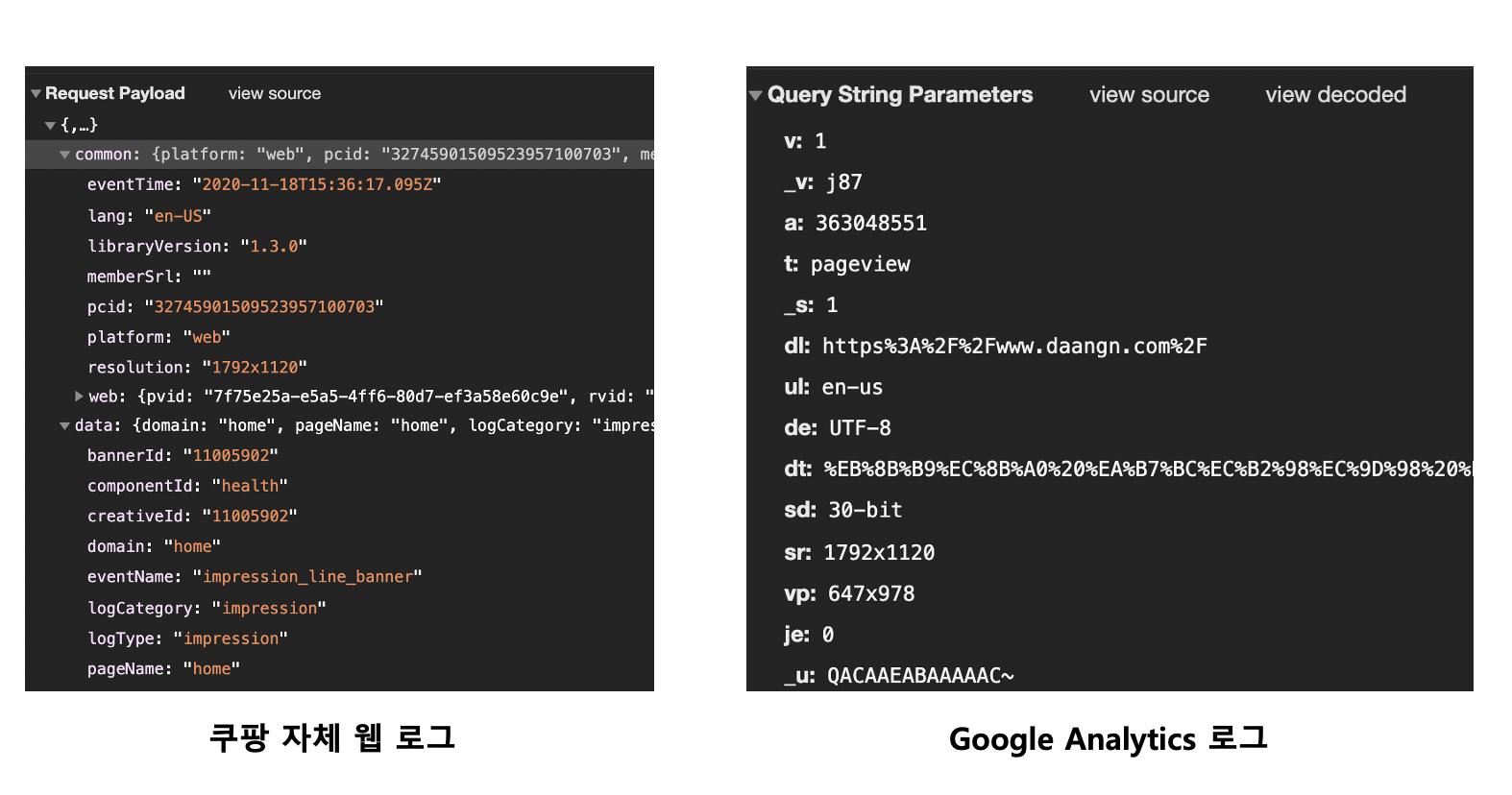 데이터 저장소에 따라 각기 다른 데이터 형식으로 생성해야 합니다.