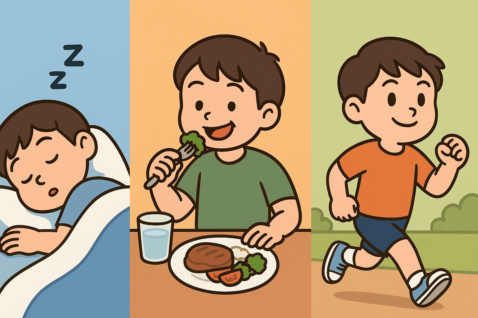 잘 자고, 잘 먹고, 규칙적으로 운동하면 '제 때 제대로' 공부할 수 있습니다.