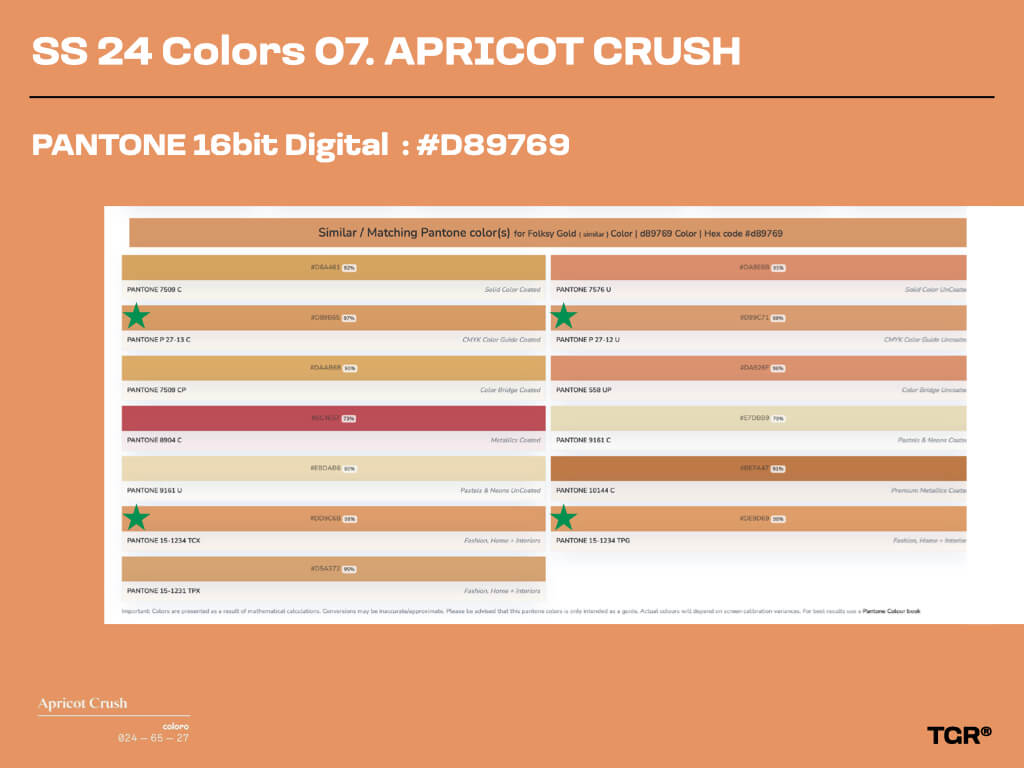 애프리캇 크러쉬 (살구) Apricot Crush | PANTONE 16bit Digital : #D89769